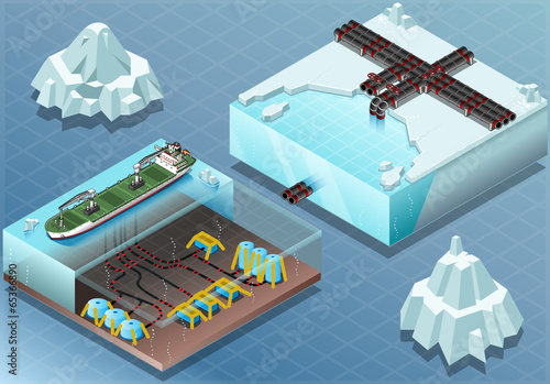 Isometric Arctic Subsea Farm and Tubes