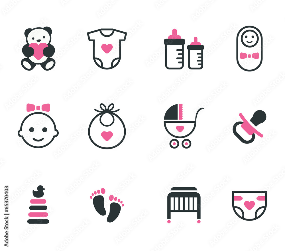 Baby icons. Vector set. Baby icons. Vector set.