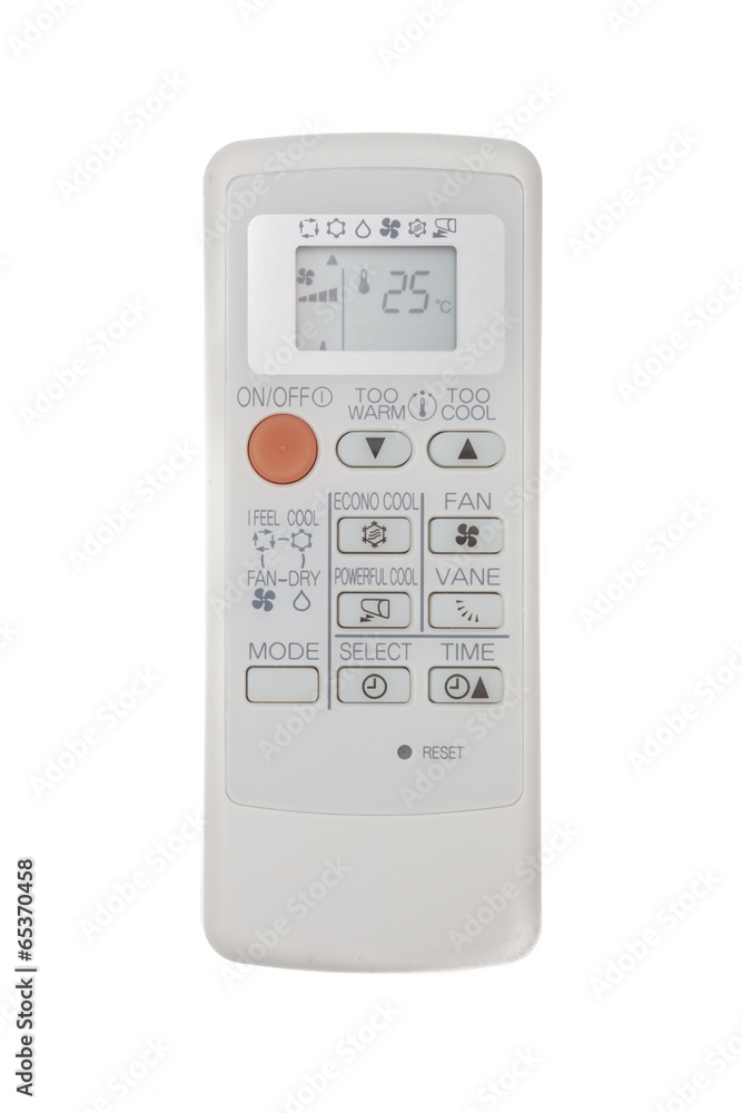 Air conditioner remote control isolated on white background Air conditioner remote control isolated on white background