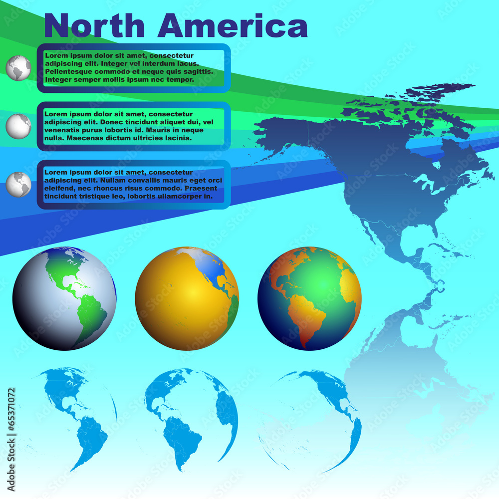 North America map on blue background vector North America map on blue background vector