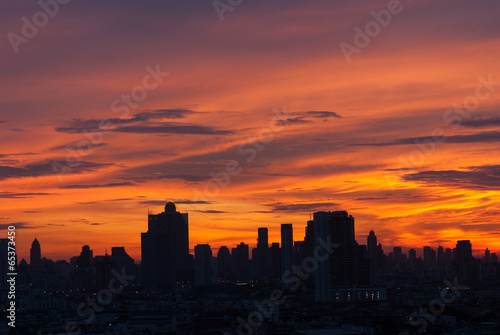 Sunrise at city of Bangkok, Thailand © wthitiworasith