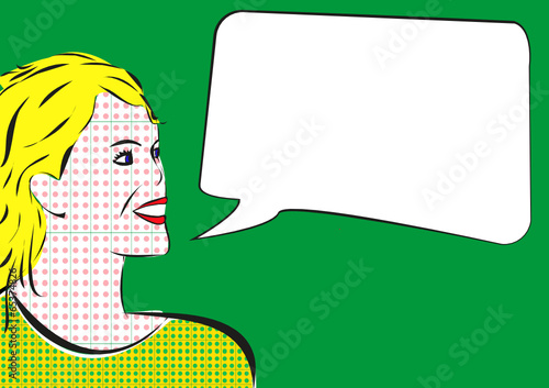 Frau mit Sprechblase
