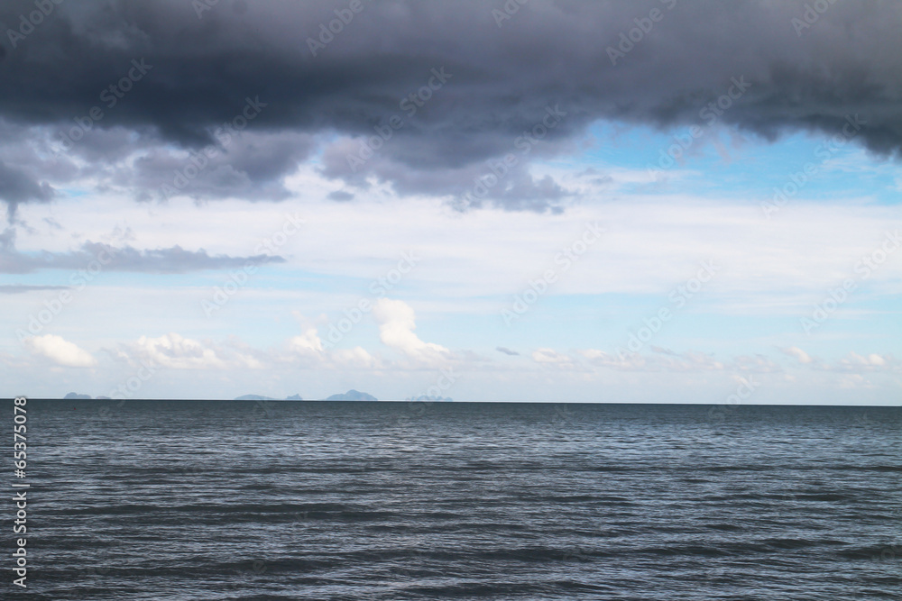 Sea and sky with clouds