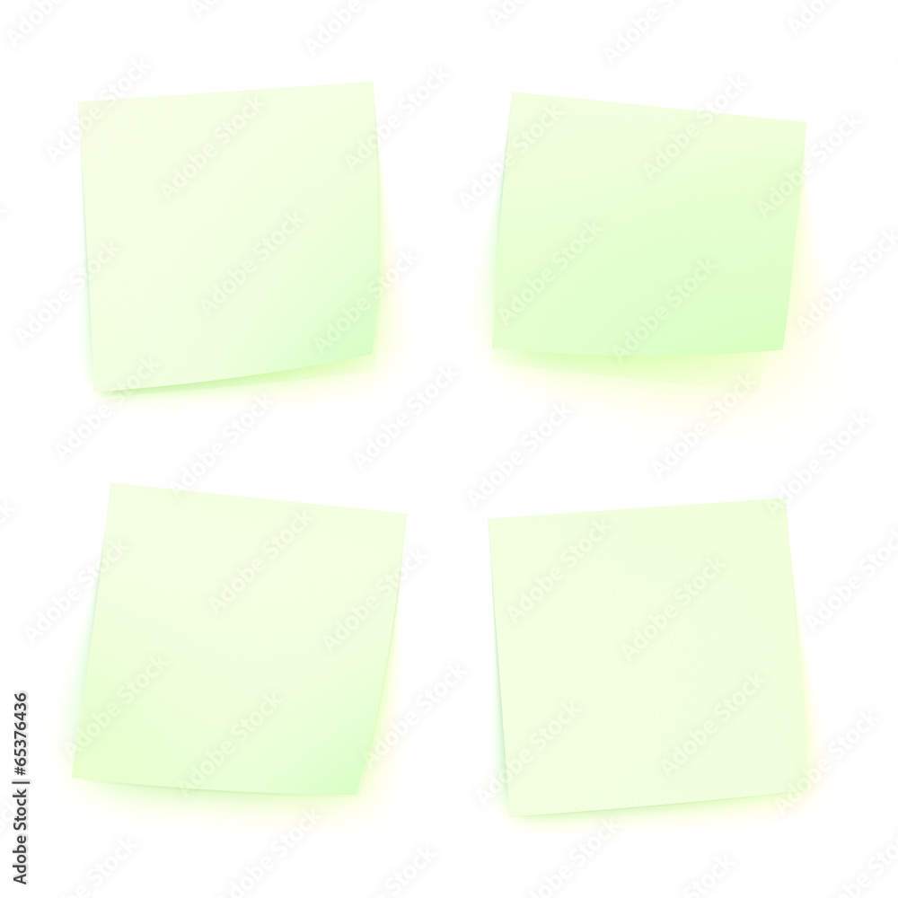 Four bent sticker paper notes Four bent sticker paper notes