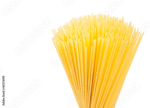 raw pasta spaghetti isolated on white background