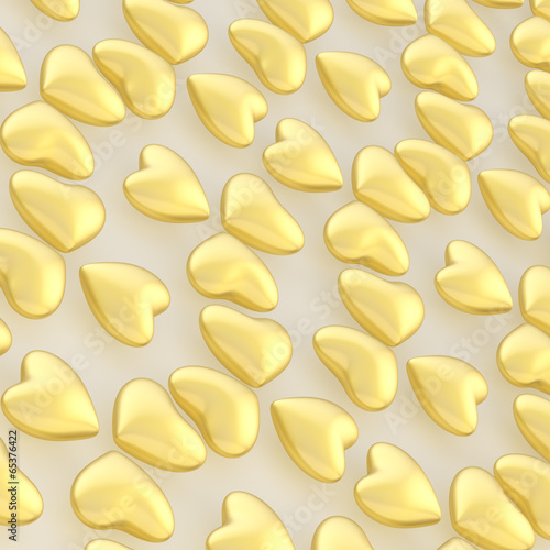 Surface covered with golden hearts