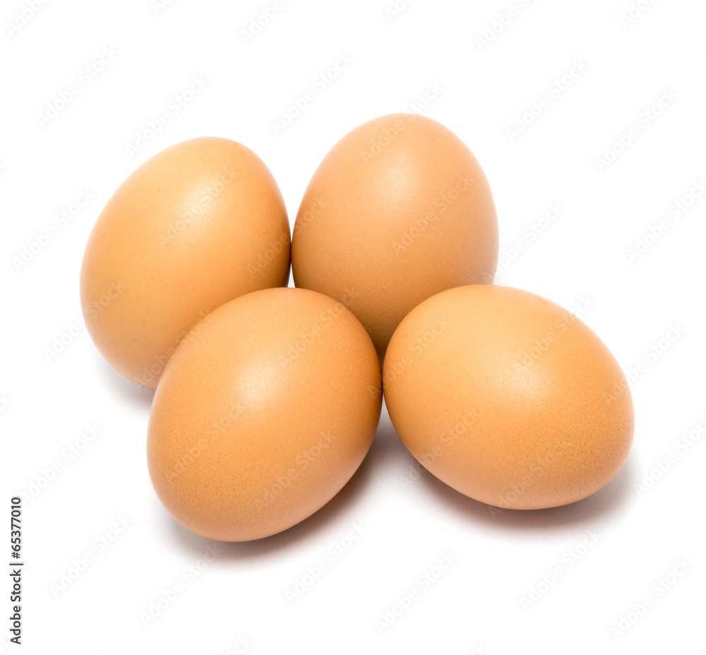 Fresh brown eggs on white background Fresh brown eggs on white background