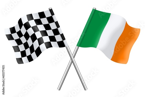 Bild auf Leinwand Flags: checkerboard and Ireland