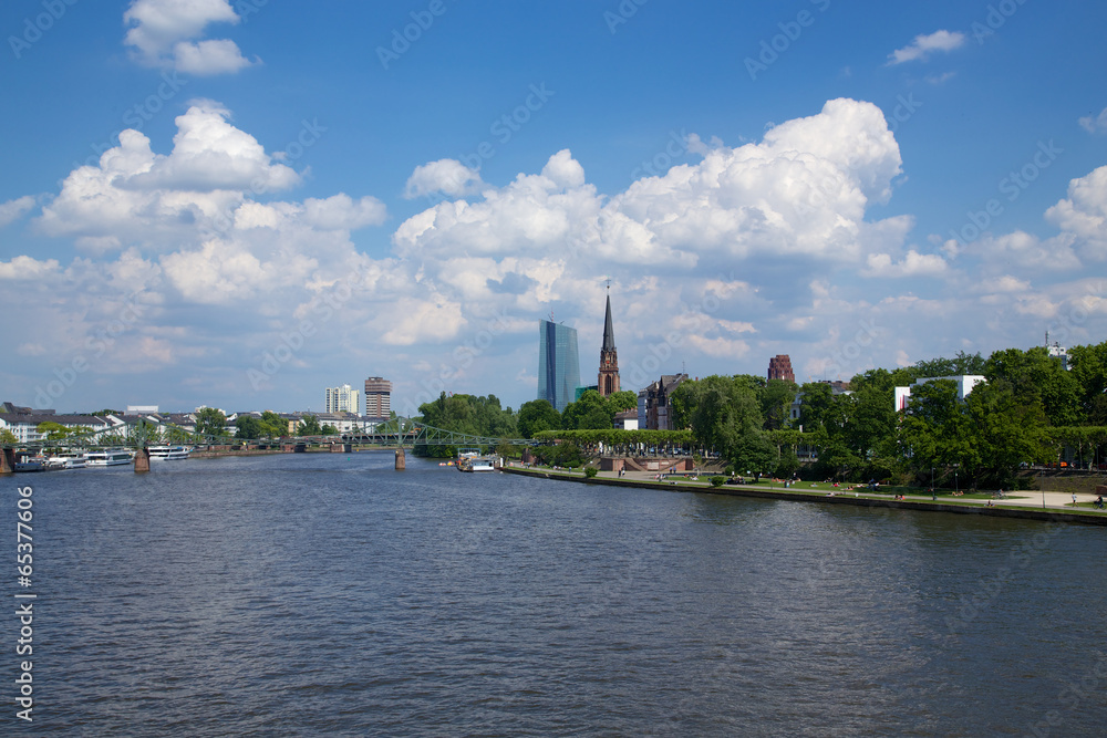 Mainufer Frankfurt im Sommer