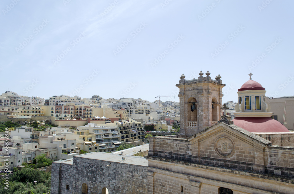 A panoramic view of Mellieha, Malta