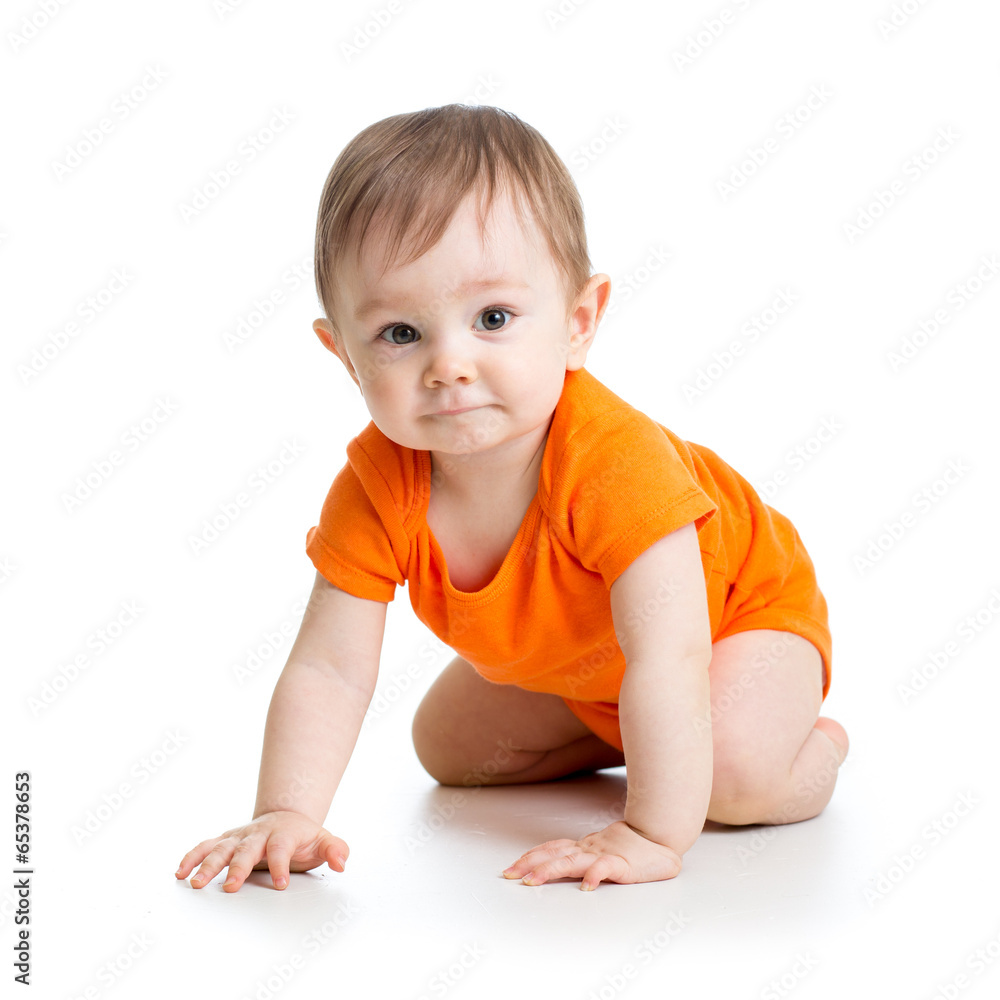 cute crawling baby boy isolated on white background cute crawling baby boy isolated on white background