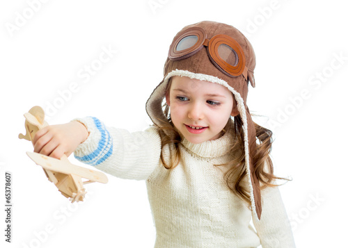 smiling child dressed pilot...
