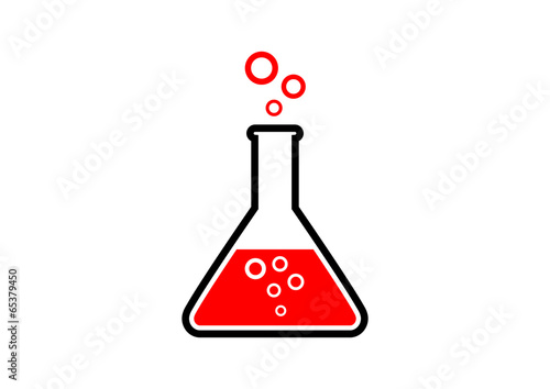 Laboratory glass on white background