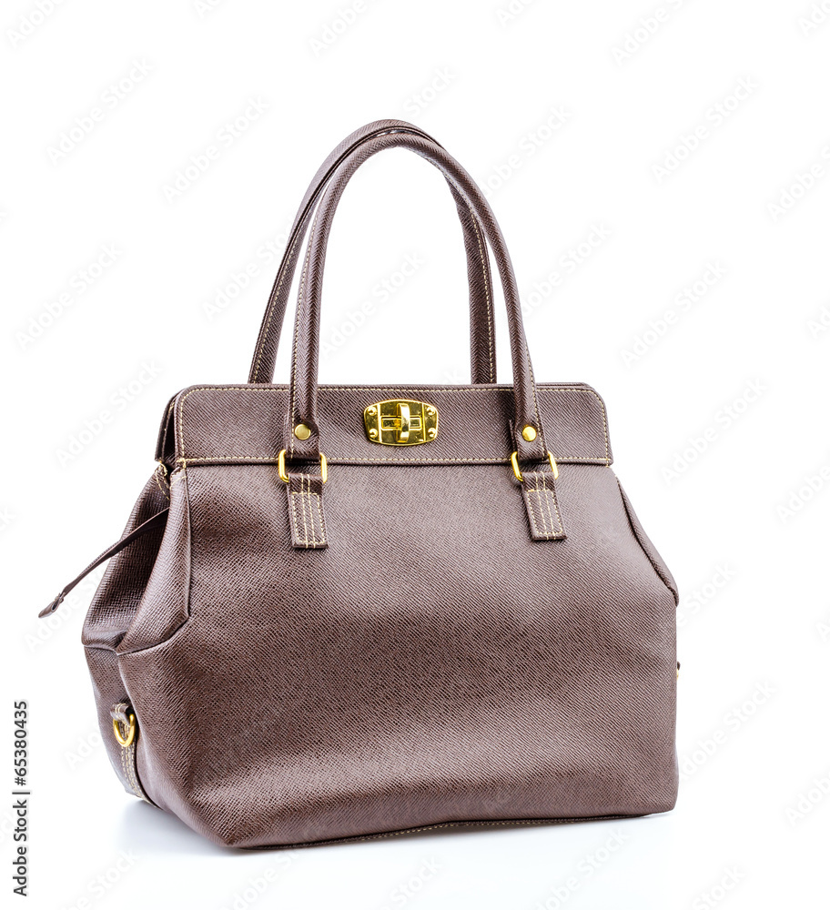 Woman leather bag isolated white background Woman leather bag isolated white background