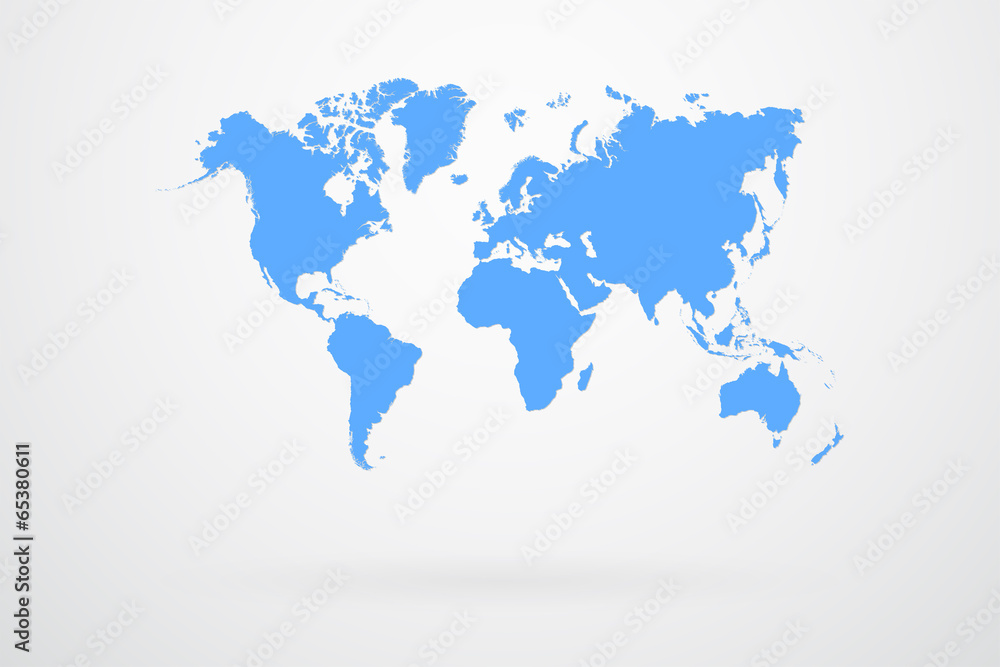 Blue World Map Vector Illustration