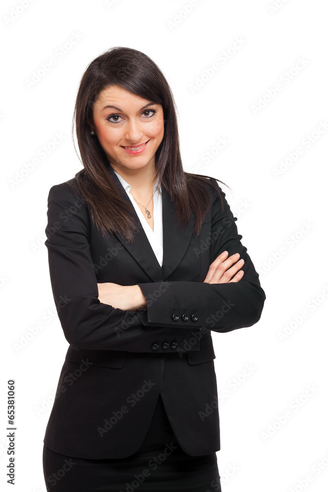 Smiling businesswoman isolated on white Smiling businesswoman isolated on white