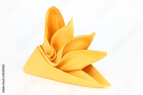 Folded napkin on the white background