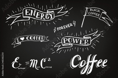 Set of hand drawn coffee th...