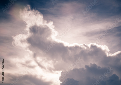 Clouds on the blue sky in cloudy days