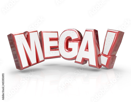 Mega 3d Word Large Letters Big Huge Enormous Deal photo