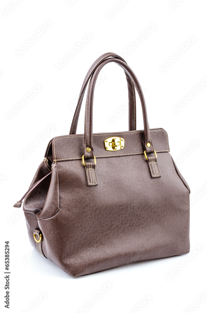 Woman leather bag isolated white background Woman leather bag isolated white background