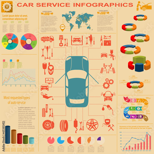 Car service, repair Infographics