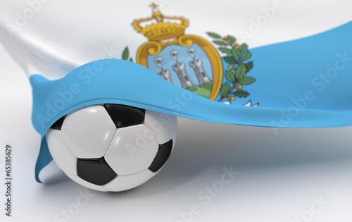Fototapeta Naklejka Na Ścianę i Meble -  San Marino flag with championship soccer ball