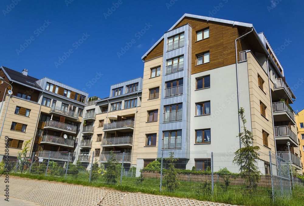 Fototapeta premium Modern and new housing with apartments and offices