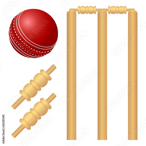 Cricket ball and stump illustration
