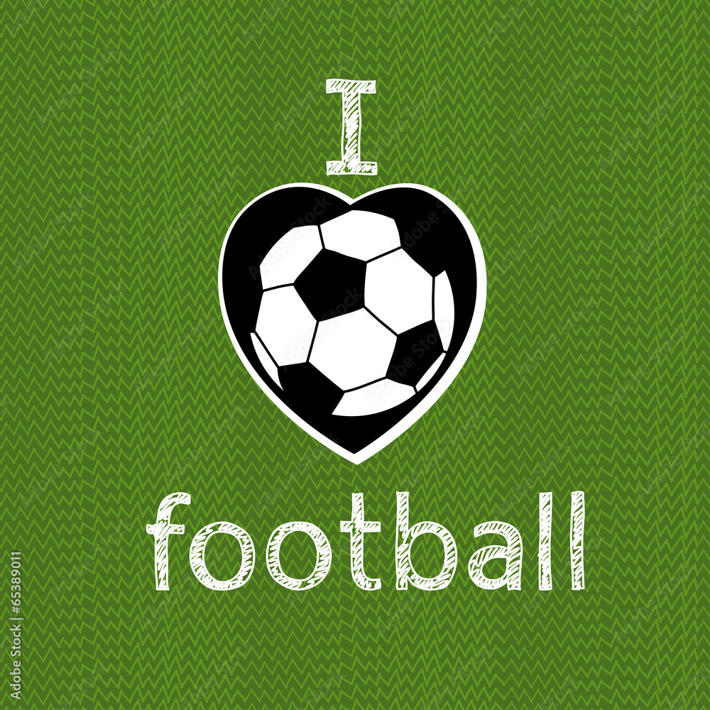 Fototapeta premium I love football. Vector illustration.