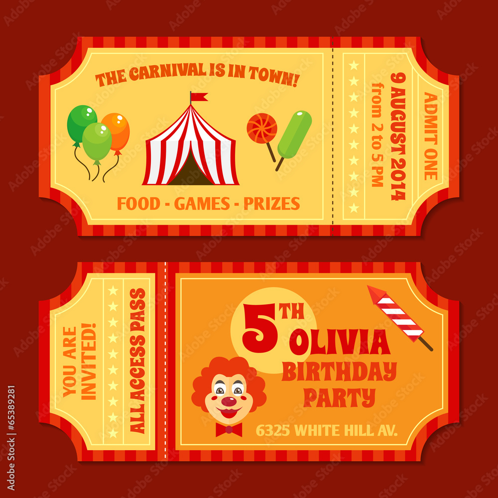 Circus tickets template