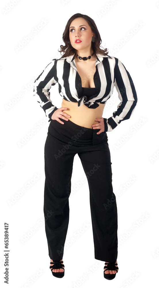 Attractive womain in trousers Attractive womain in trousers