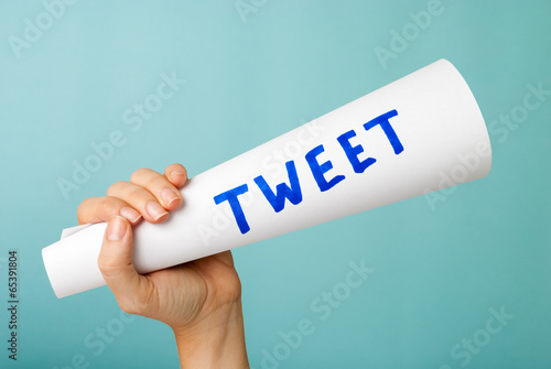 Vászonkép Tweet megaphone concept