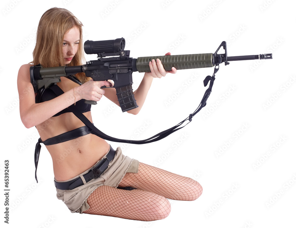 Pretty woman with rifle Pretty woman with rifle
