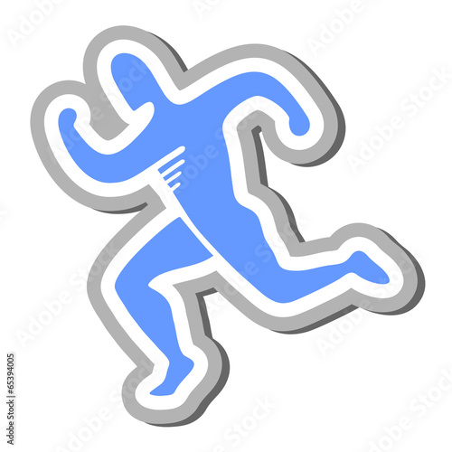 Blue man run