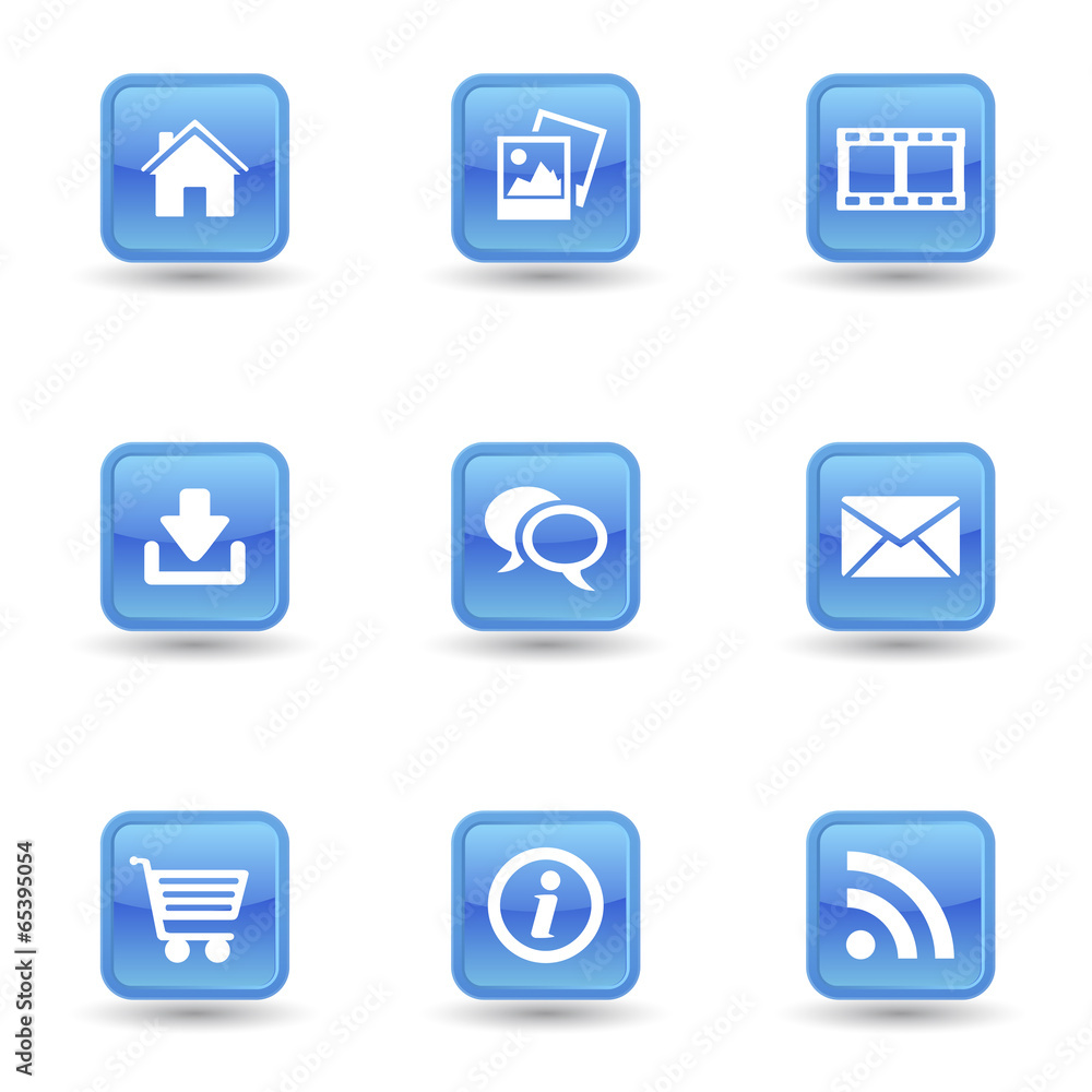 Web And Internet Glossy Icons Set Web And Internet Glossy Icons Set