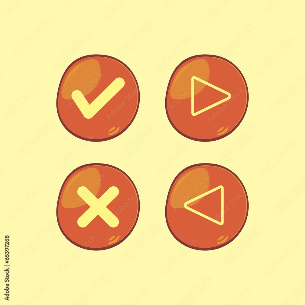 orange cartoon button icon orange cartoon button icon