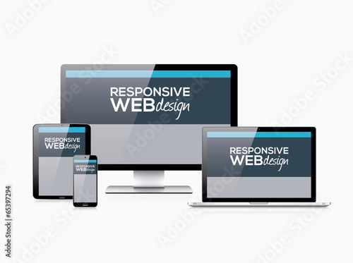 Responsive web design in electronic devices vector eps10