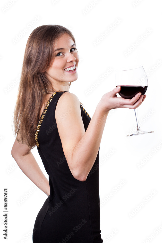Beautiful girl holding a glass of red wine Beautiful girl holding a glass of red wine