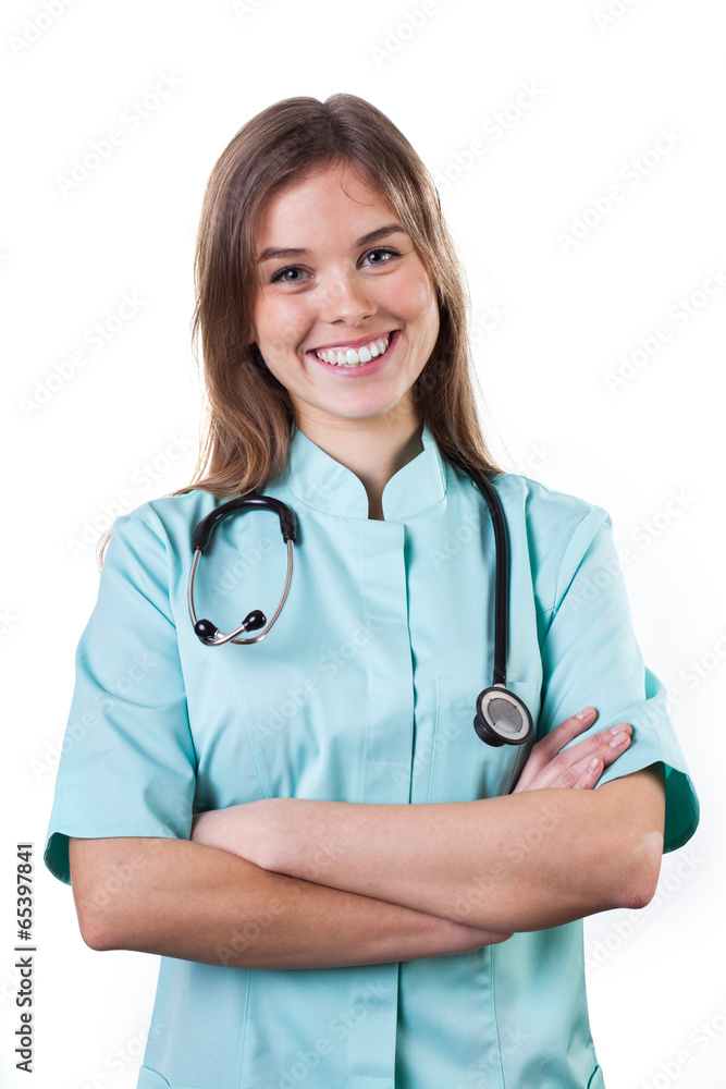 Female doctor with arms crossed Female doctor with arms crossed