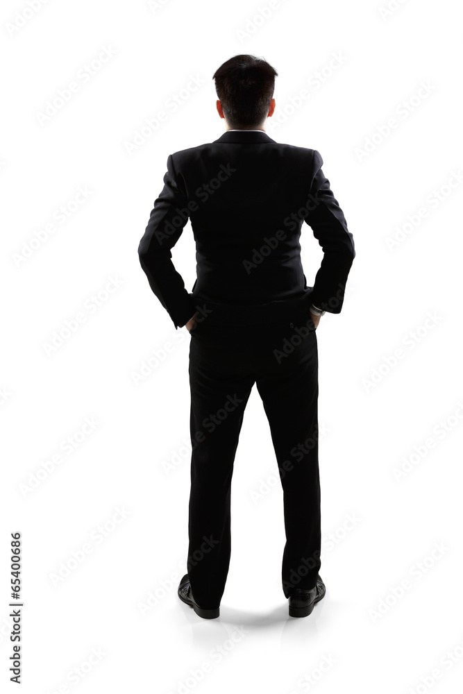 Business man in rear view full length portrait Business man in rear view full length portrait