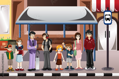 People waiting for a bus