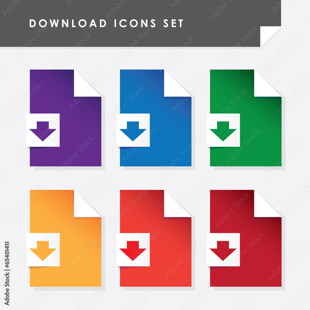 download document icons set collection for web