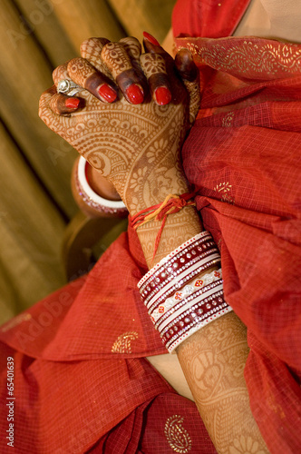 henna , saree , bride , wedding , Rajasthan, India © WILD CARD