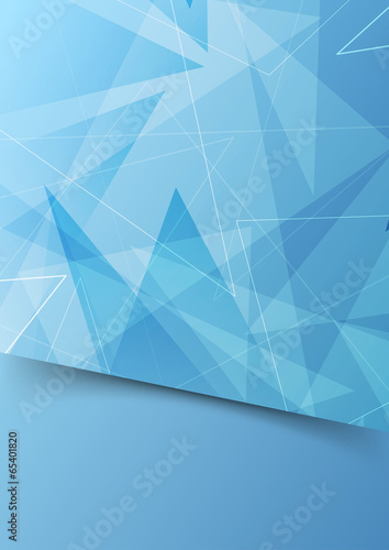 Blue abstract folder template with border