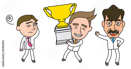 Funny line character illustration Business Story series