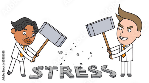 Funny line character illustration Business Story series