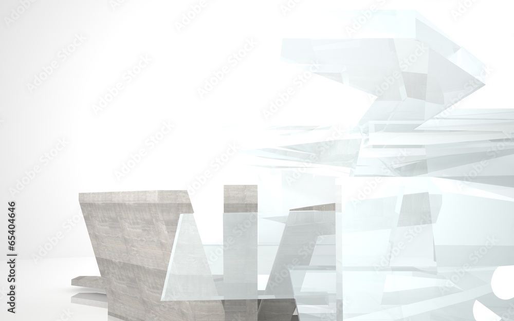 Fototapeta premium Abstract background of interior concrete and glass 