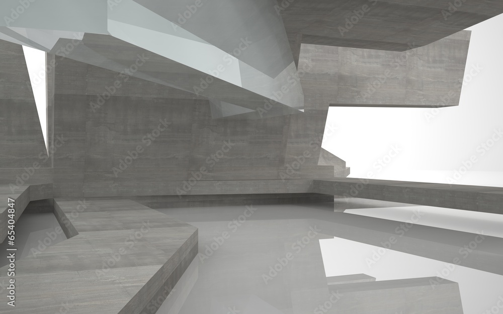 Fototapeta premium Abstract background of interior concrete and glass 