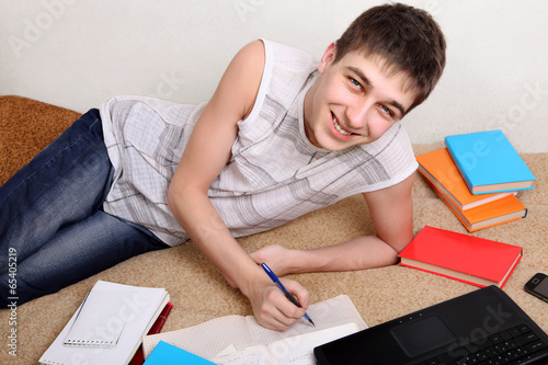 Teenager doing Homework
